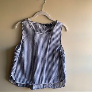Madewell Navy and White Striped Tank Top